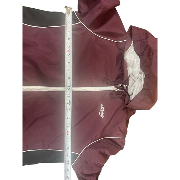 VTG Y2K Reebok Tracksuit Set Women’s L Maroon Black White Full Zip Top Pull On - Picture 10 of 16